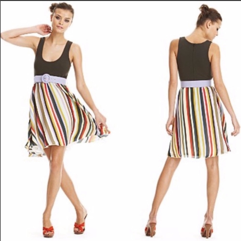 Alice + Olivia Multicolor Striped Mini Dress